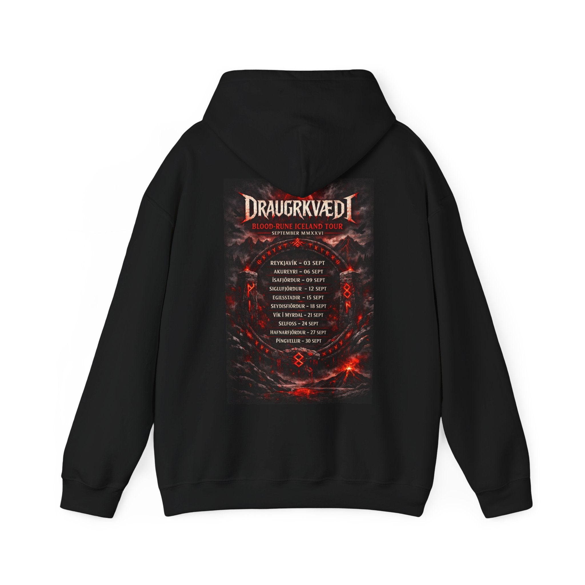 Draugrkvædi Band Tour Hoodie — Viking Metal Concert Pullover