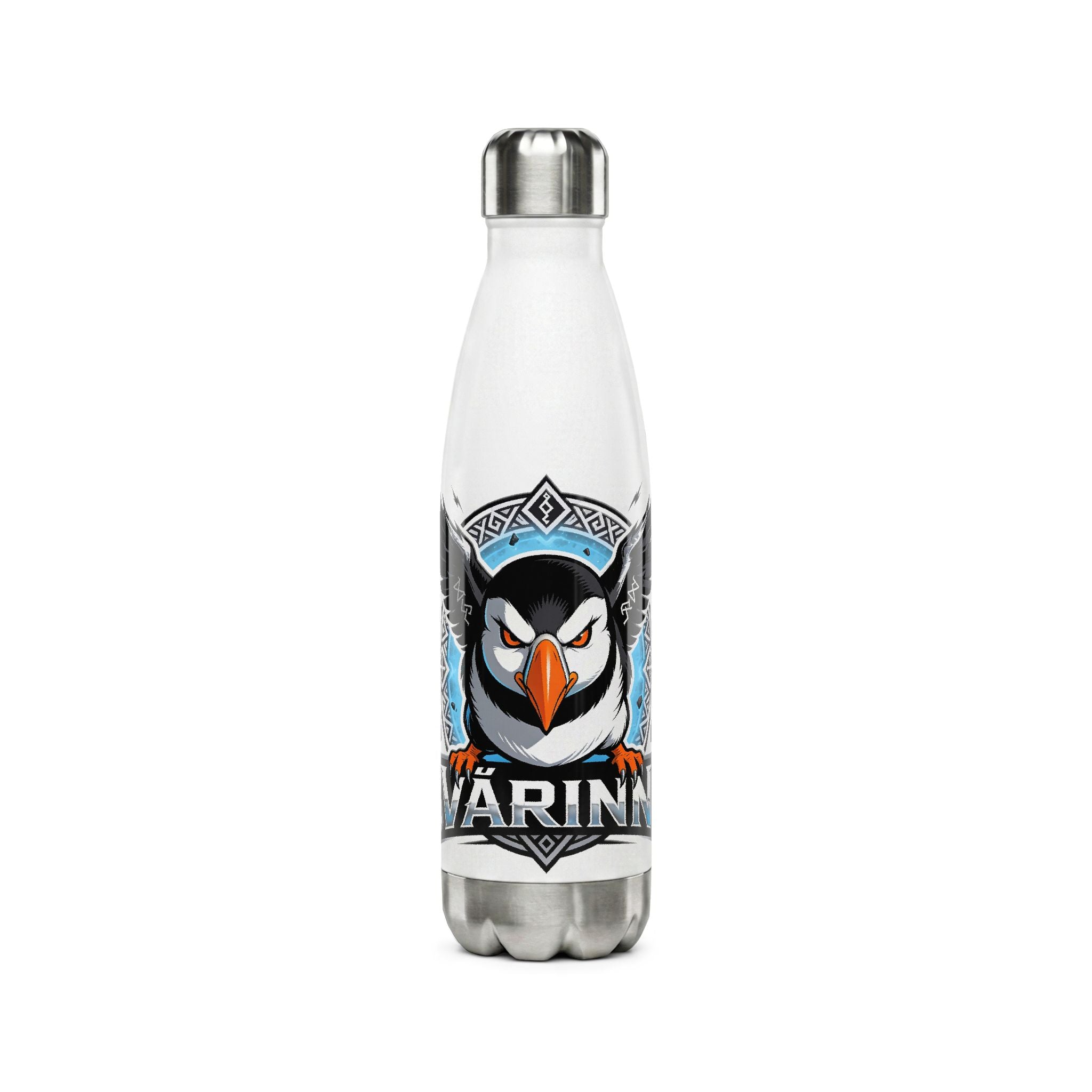 Penguin Mascot Stainless Steel Water Bottle — 17oz Insulated Sports Bottle