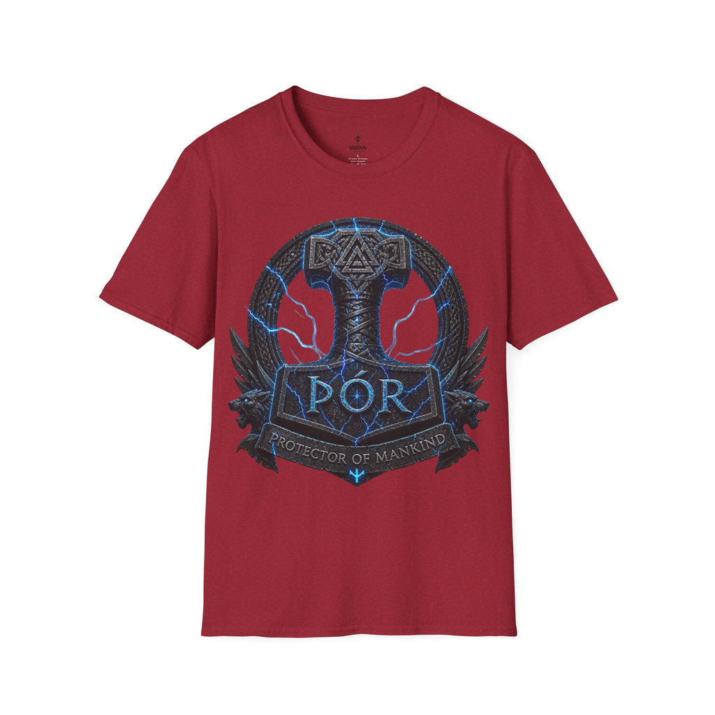 Thor Thunder Hammer T‑Shirt — Norse Rune Lightning Design