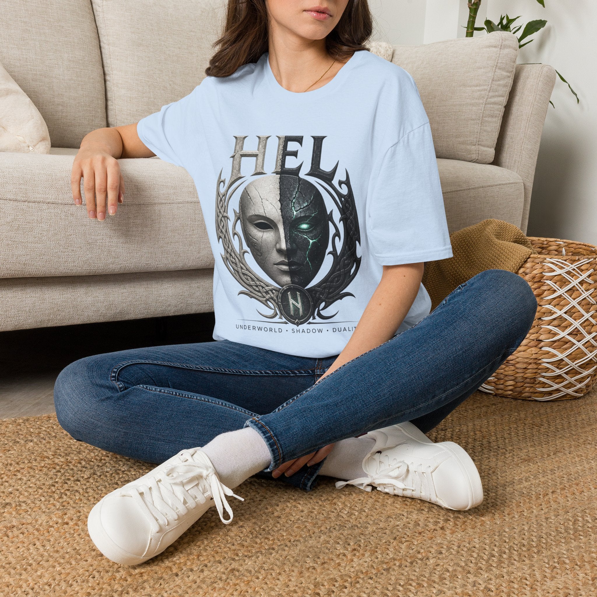 Hel Mythic Mask T-Shirt — Norse Goddess Hel Fantasy Tee
