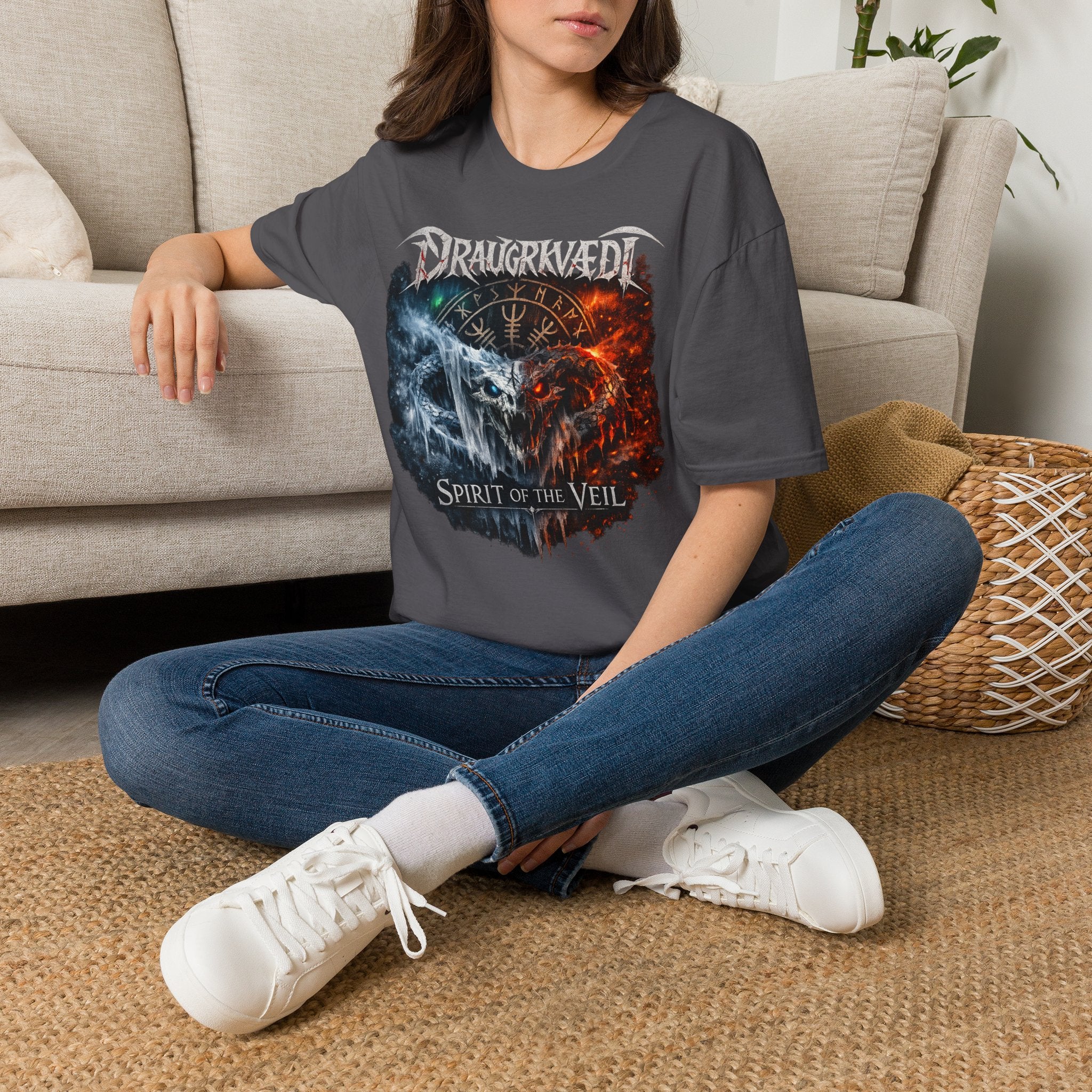 Viking Metal Band T-Shirt — Draugrkvædi 'Spirit of the Veil' Graphic Tee