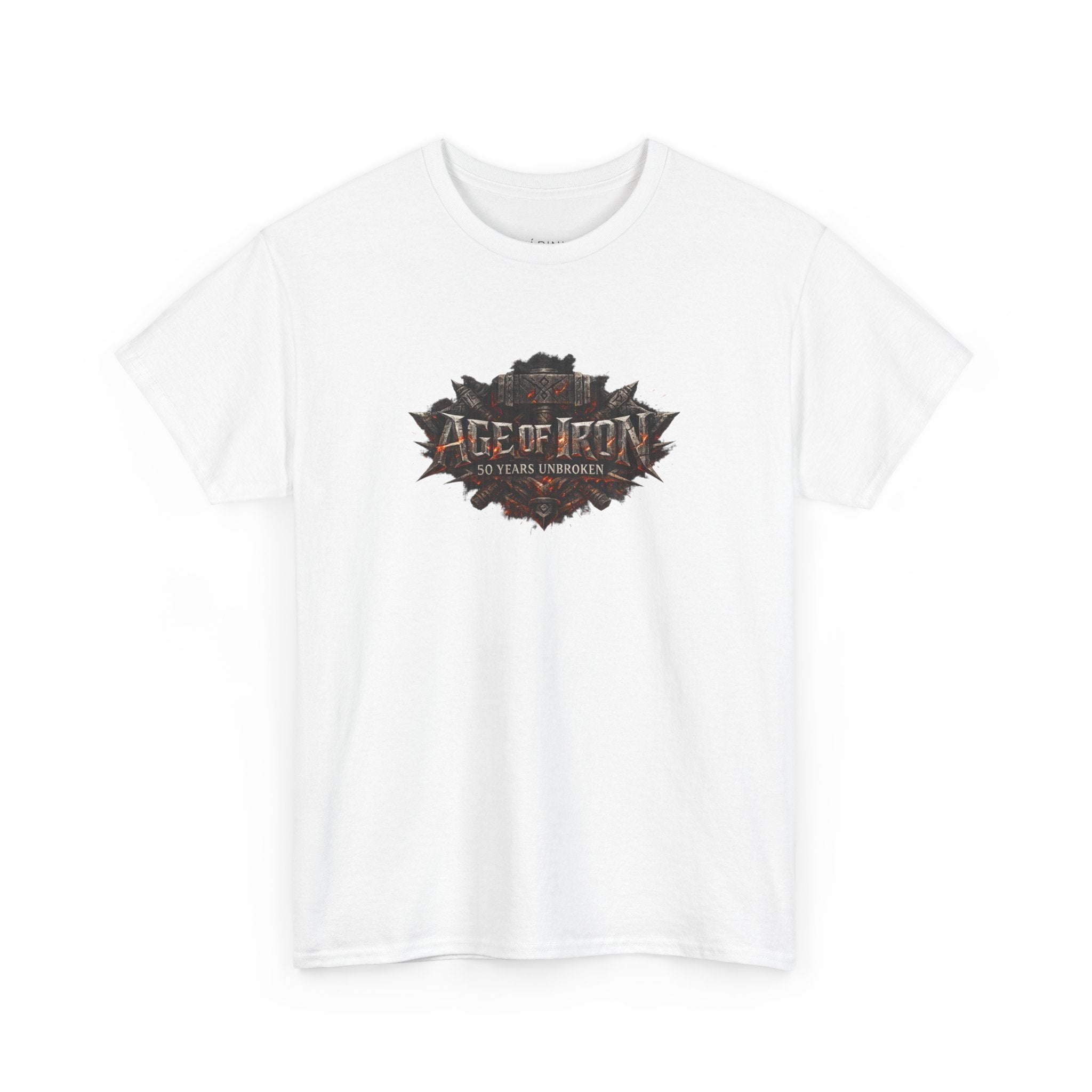 Age of Iron Graphic Tee — Vintage Fantasy Game Logo T-Shirt
