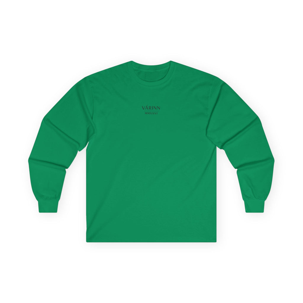 Long Sleeve Tee — Varinn Outdoor Badge Logo (Heather Gray)