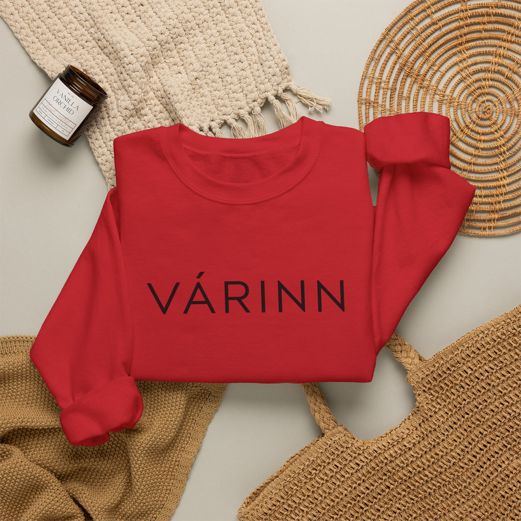 Várinn Minimal Logo Sweatshirt — Scandinavian-Inspired Cozy Crewneck