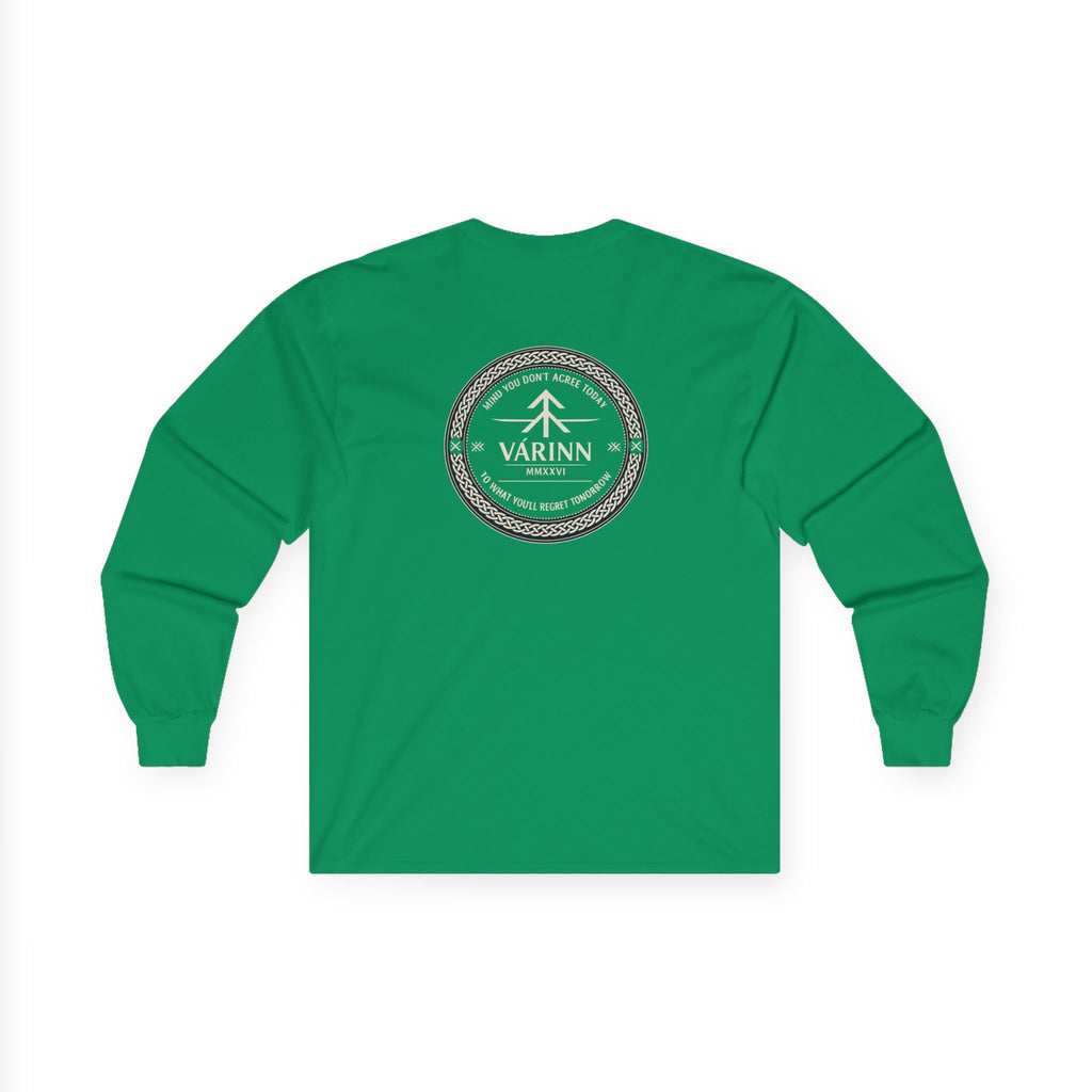 Long Sleeve Tee — Varinn Outdoor Badge Logo (Heather Gray)