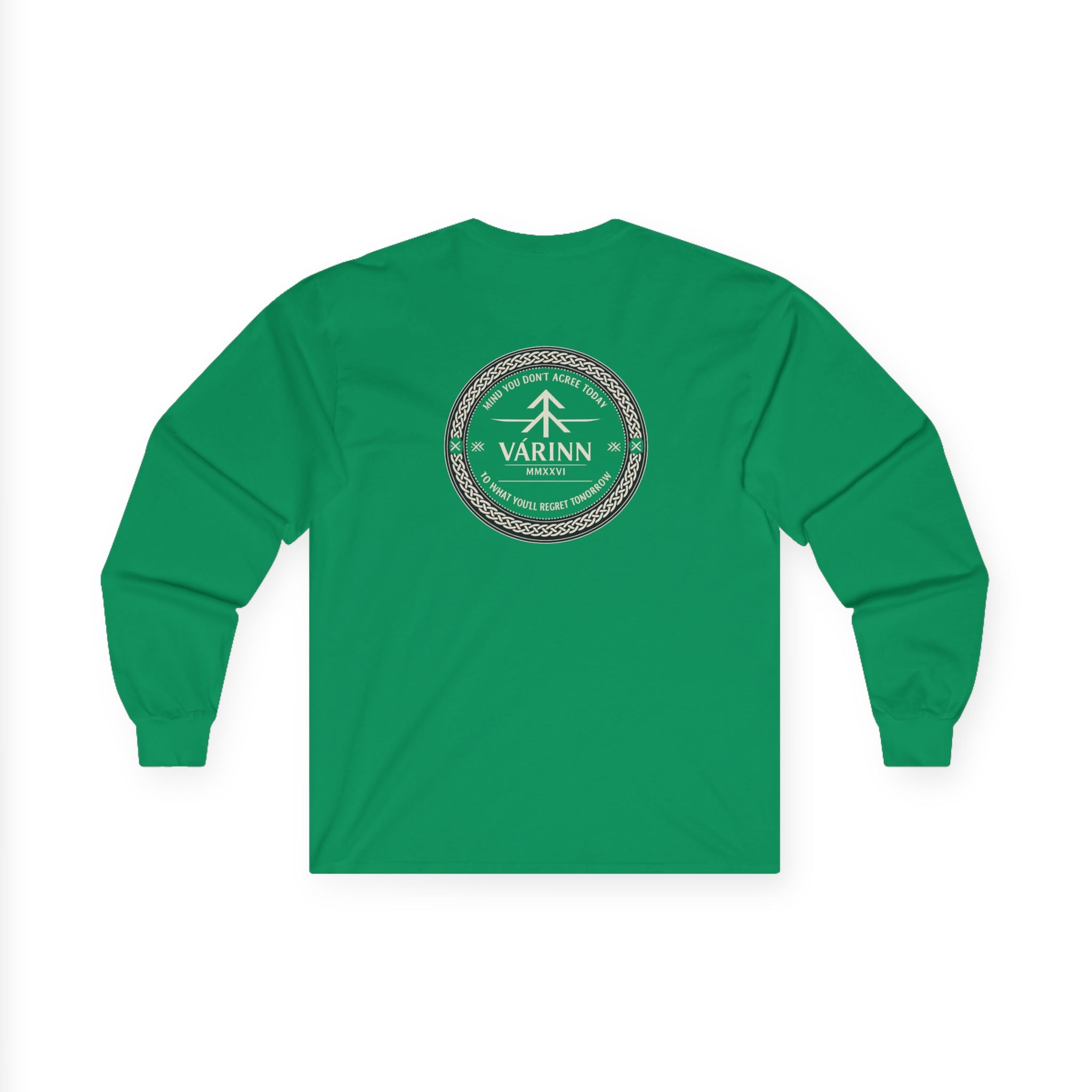 Long Sleeve Tee — Varinn Outdoor Badge Logo (Heather Gray)