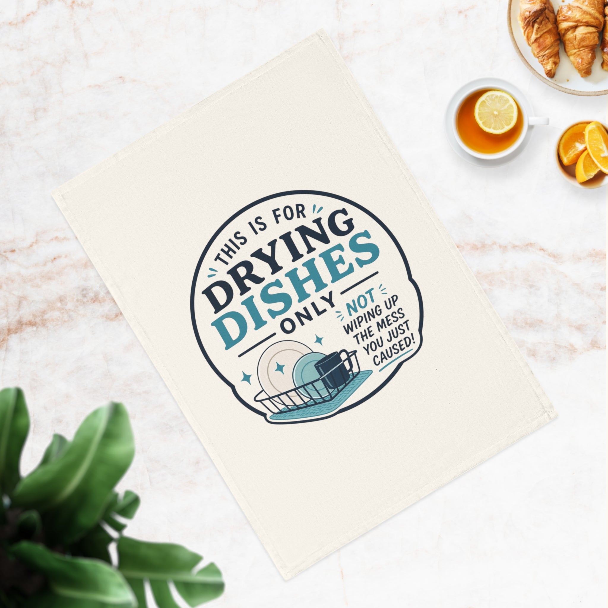 Drying Dishes Cotton Tea Towel — "This Is For Drying Dishes Only" Humorous Kitchen Towel