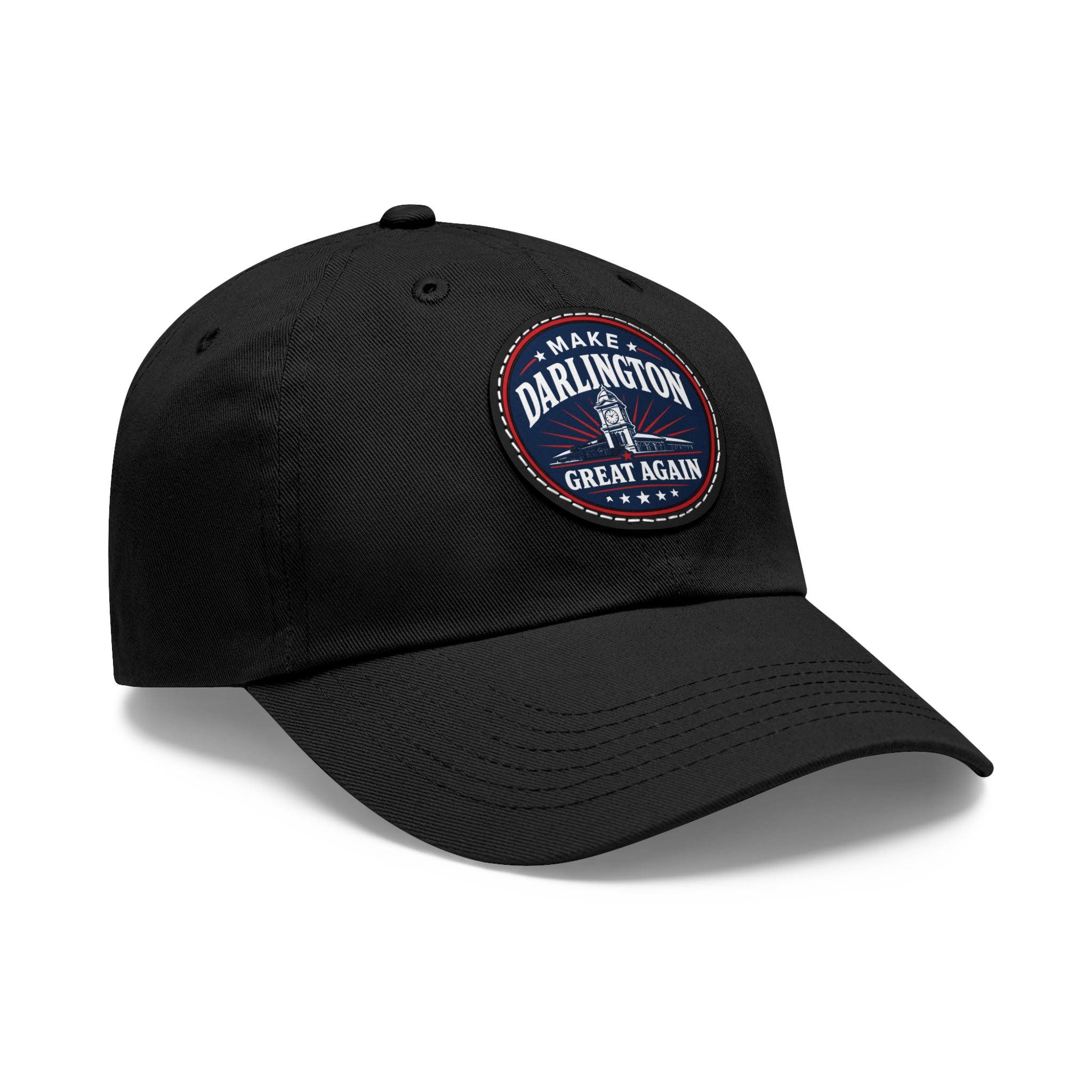 Dad Hat — "Make Darlington Great Again" Round Leather Patch Cap