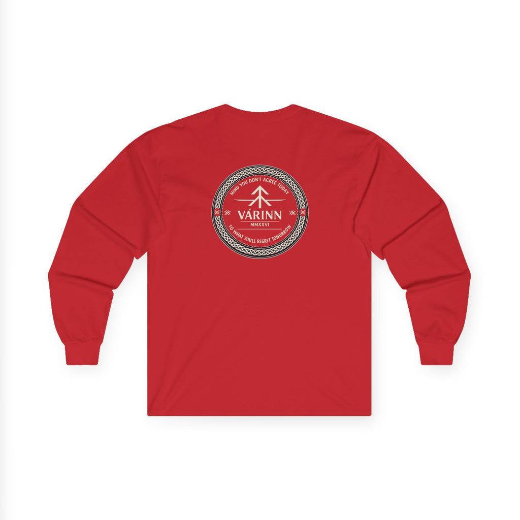 Long Sleeve Tee — Varinn Outdoor Badge Logo (Heather Gray)