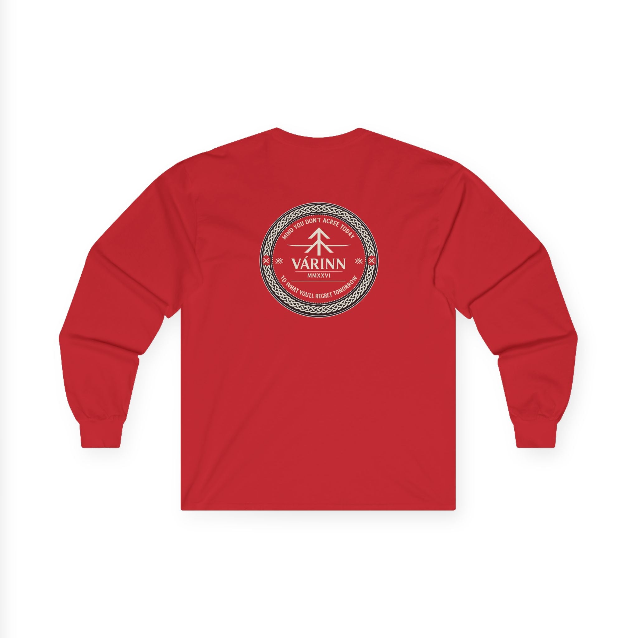 Long Sleeve Tee — Varinn Outdoor Badge Logo (Heather Gray)