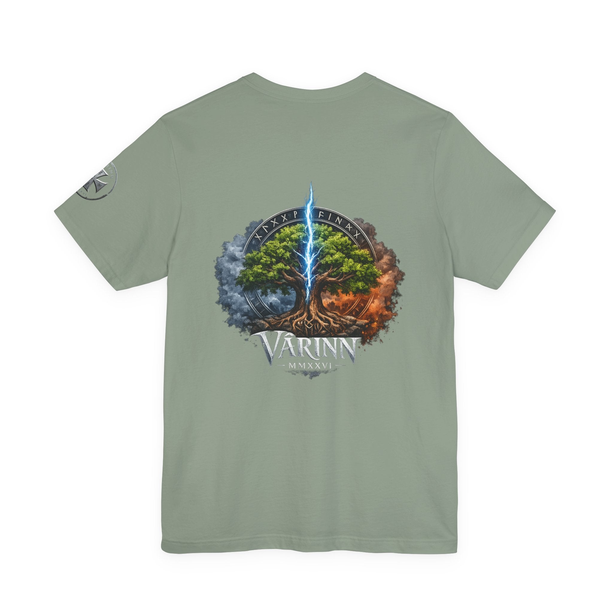 Viking Wolf & Yggdrasil Tee — Varinn Norse Mythology Graphic T-Shirt