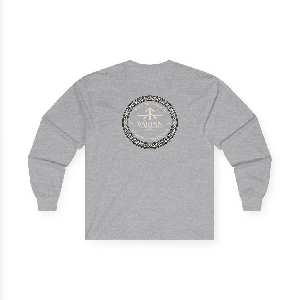 Long Sleeve Tee — Varinn Outdoor Badge Logo (Heather Gray)