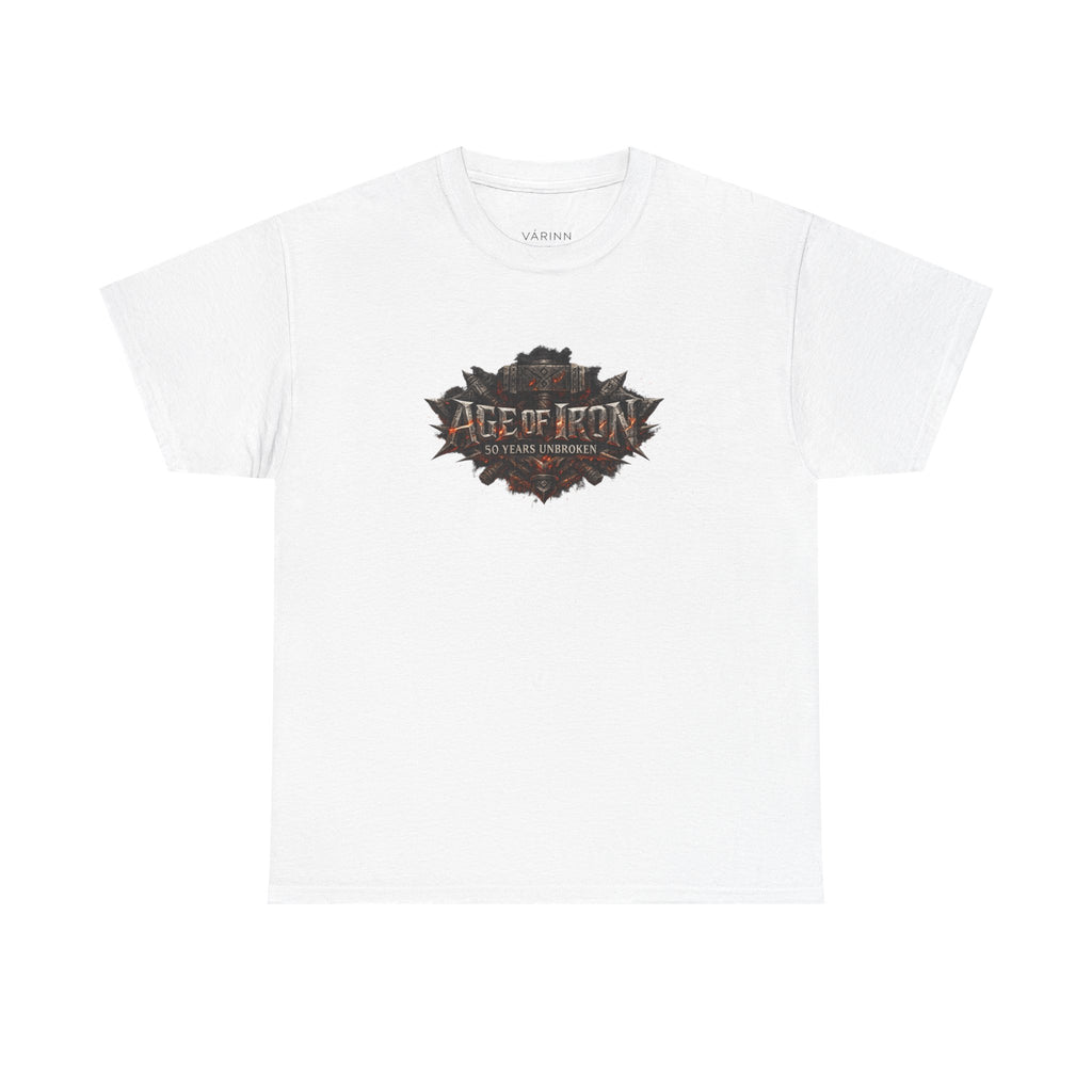 Age of Iron Graphic Tee — Vintage Fantasy Game Logo T-Shirt