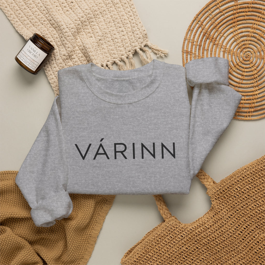 Várinn Minimal Logo Sweatshirt — Scandinavian-Inspired Cozy Crewneck