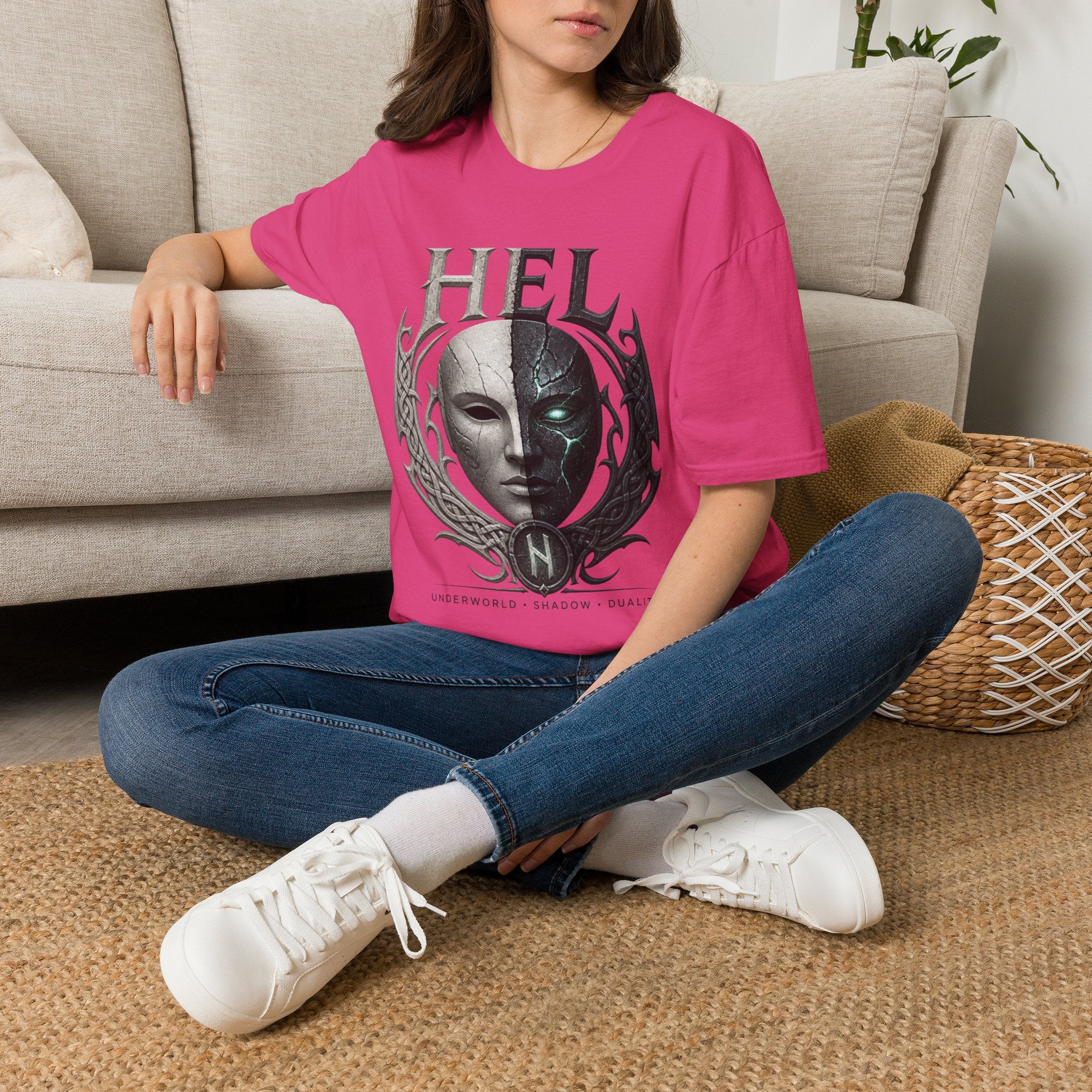 Hel Mythic Mask T-Shirt — Norse Goddess Hel Fantasy Tee