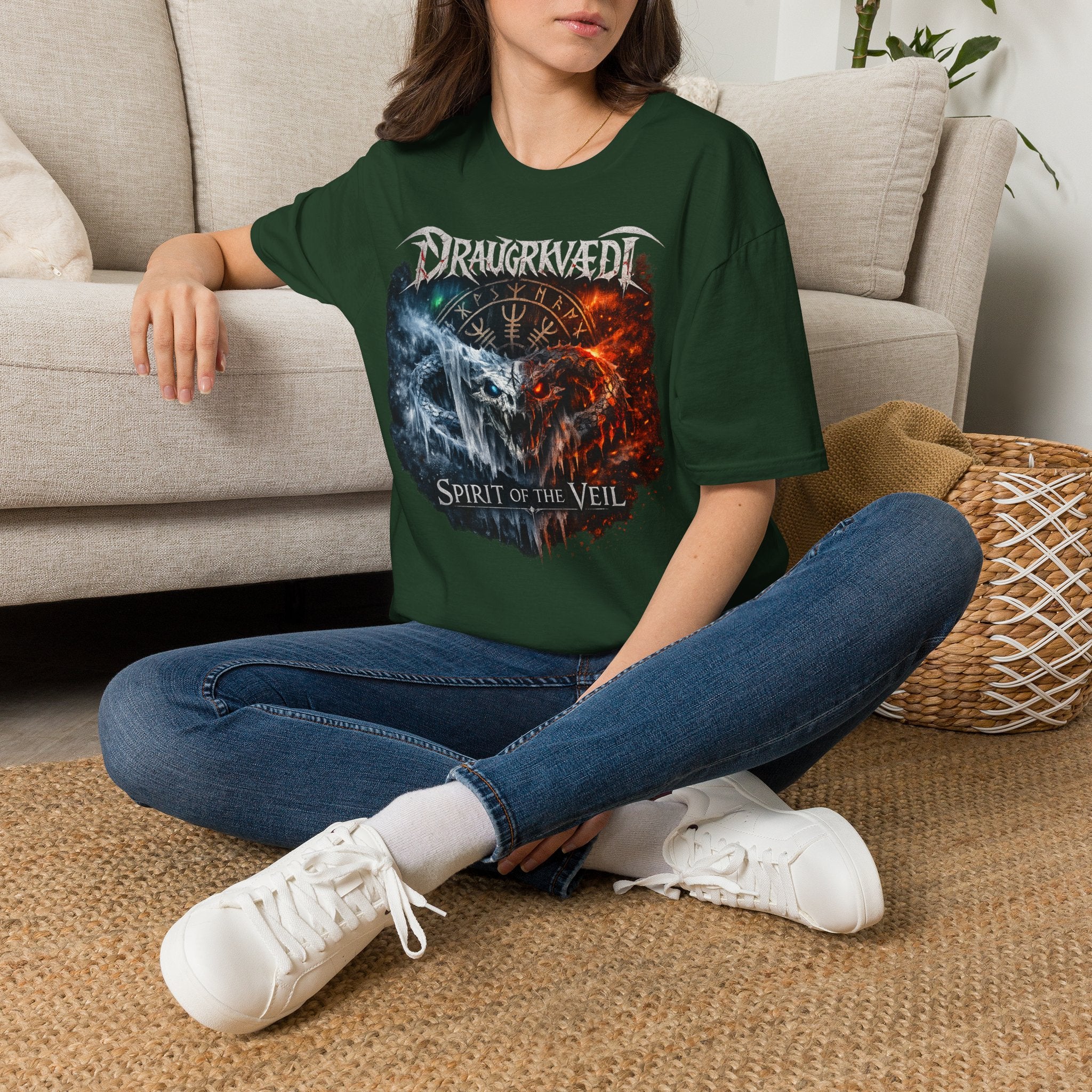 Viking Metal Band T-Shirt — Draugrkvædi 'Spirit of the Veil' Graphic Tee