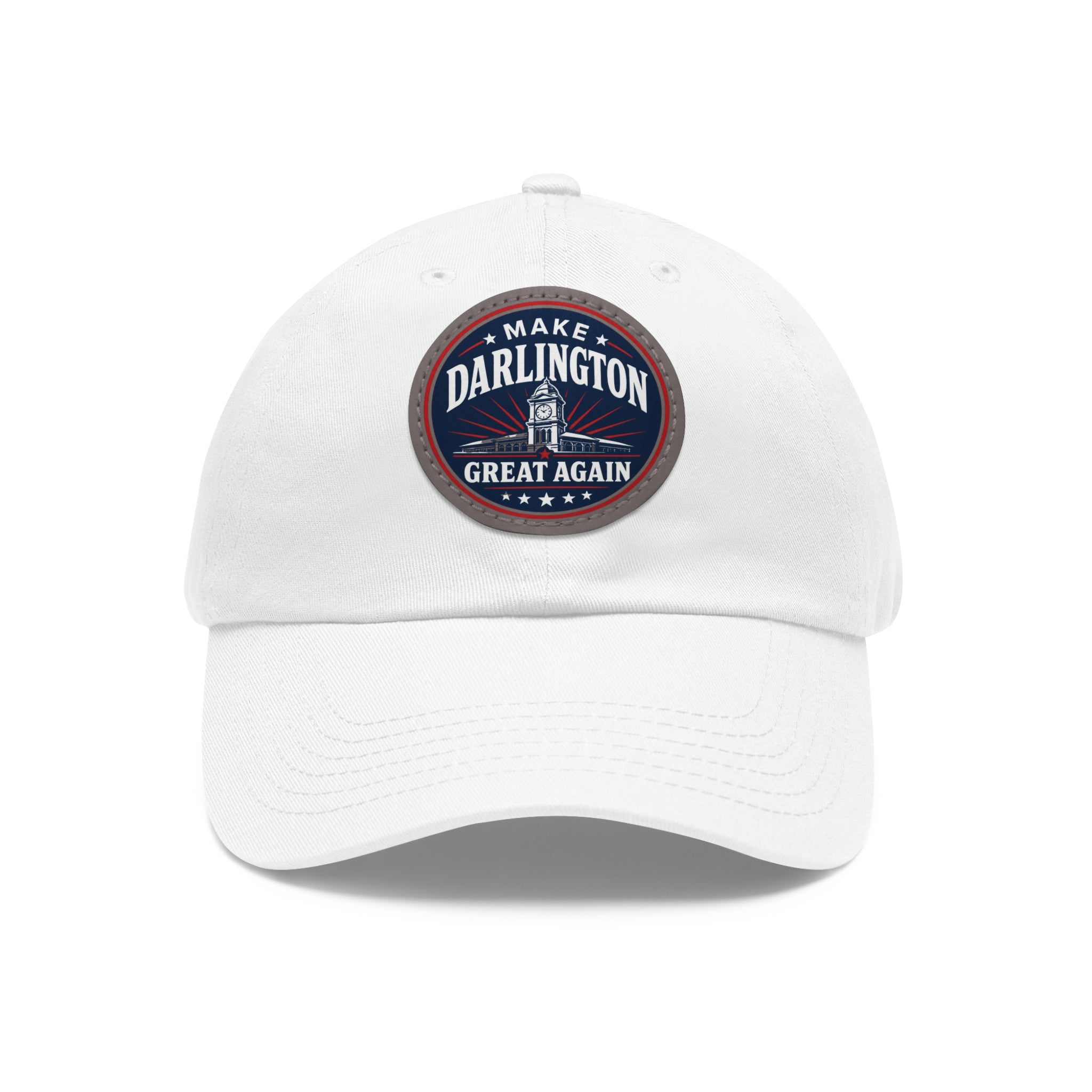 Dad Hat — "Make Darlington Great Again" Round Leather Patch Cap