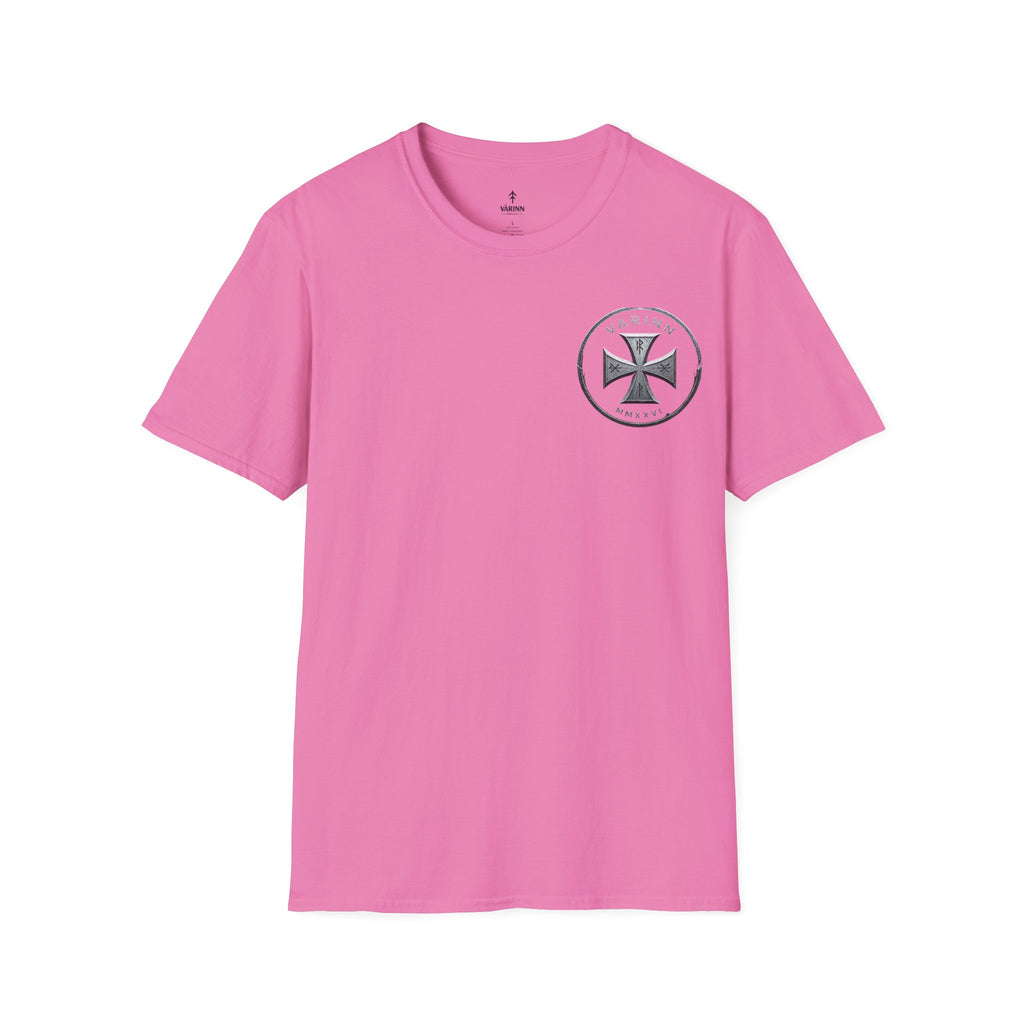 Badge T‑Shirt — Minimalist Maltese Cross Chest Logo