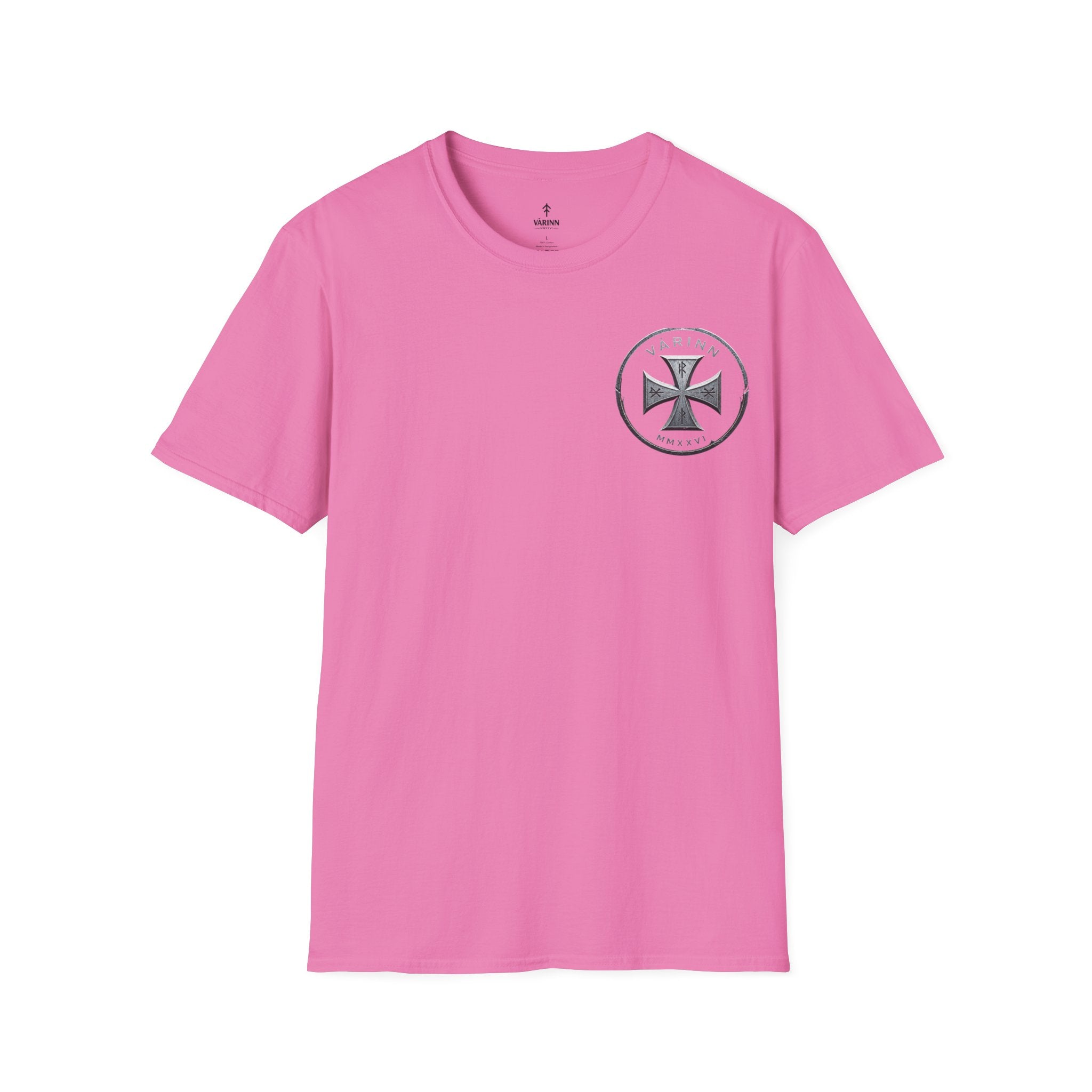 Badge T‑Shirt — Minimalist Maltese Cross Chest Logo