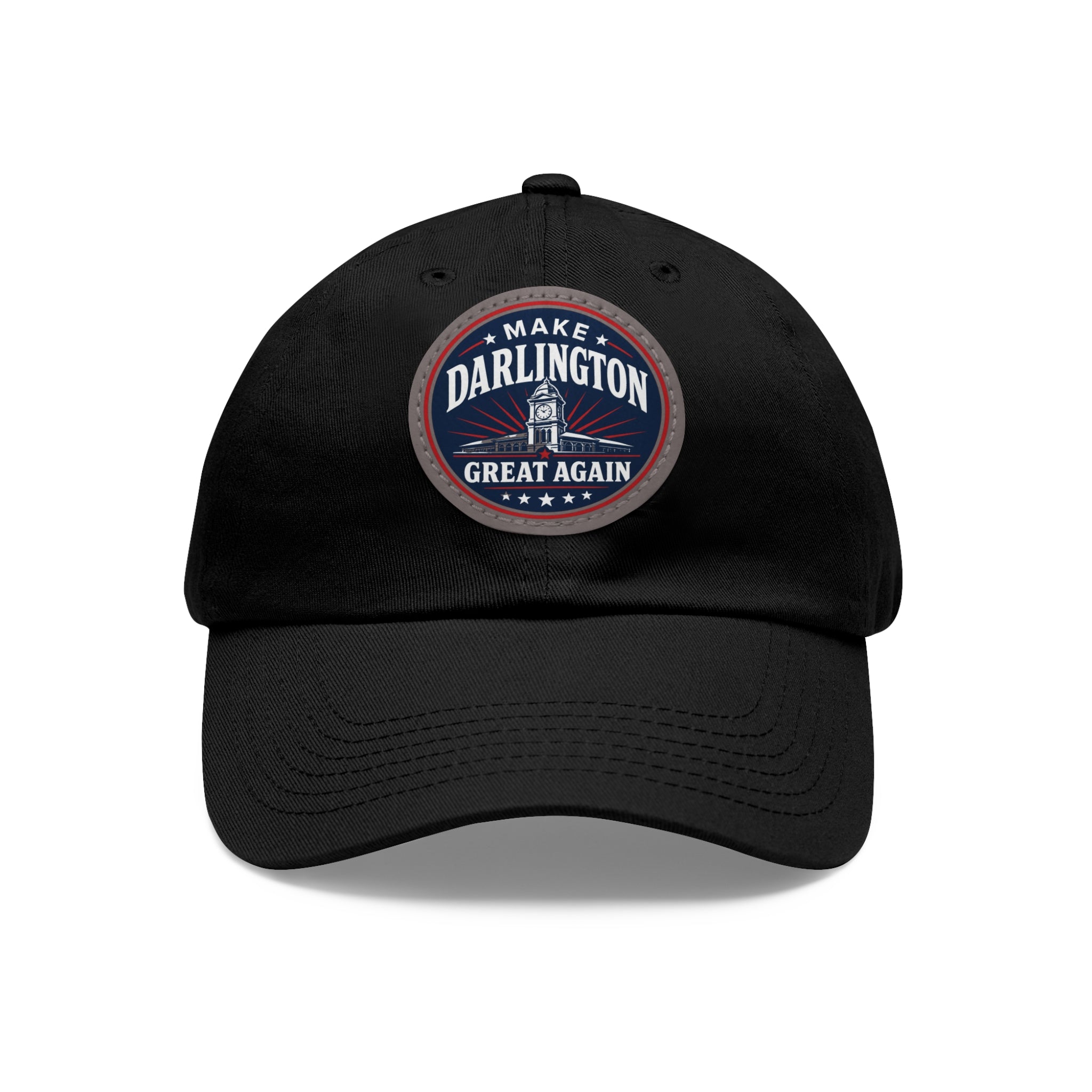 Dad Hat — "Make Darlington Great Again" Round Leather Patch Cap