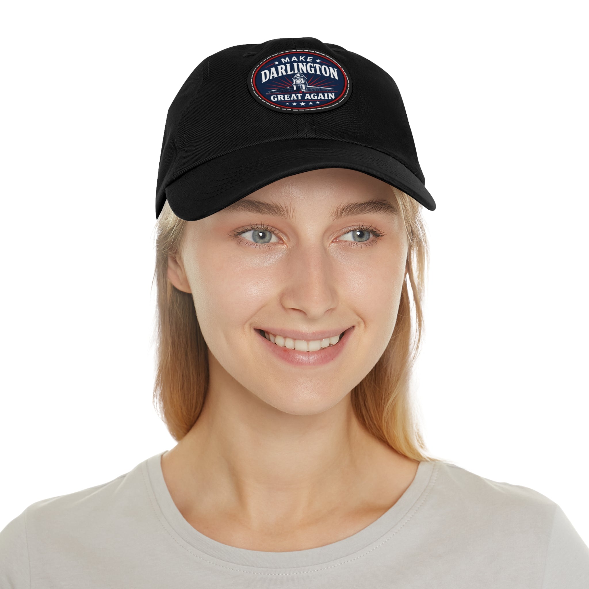 Dad Hat — "Make Darlington Great Again" Round Leather Patch Cap
