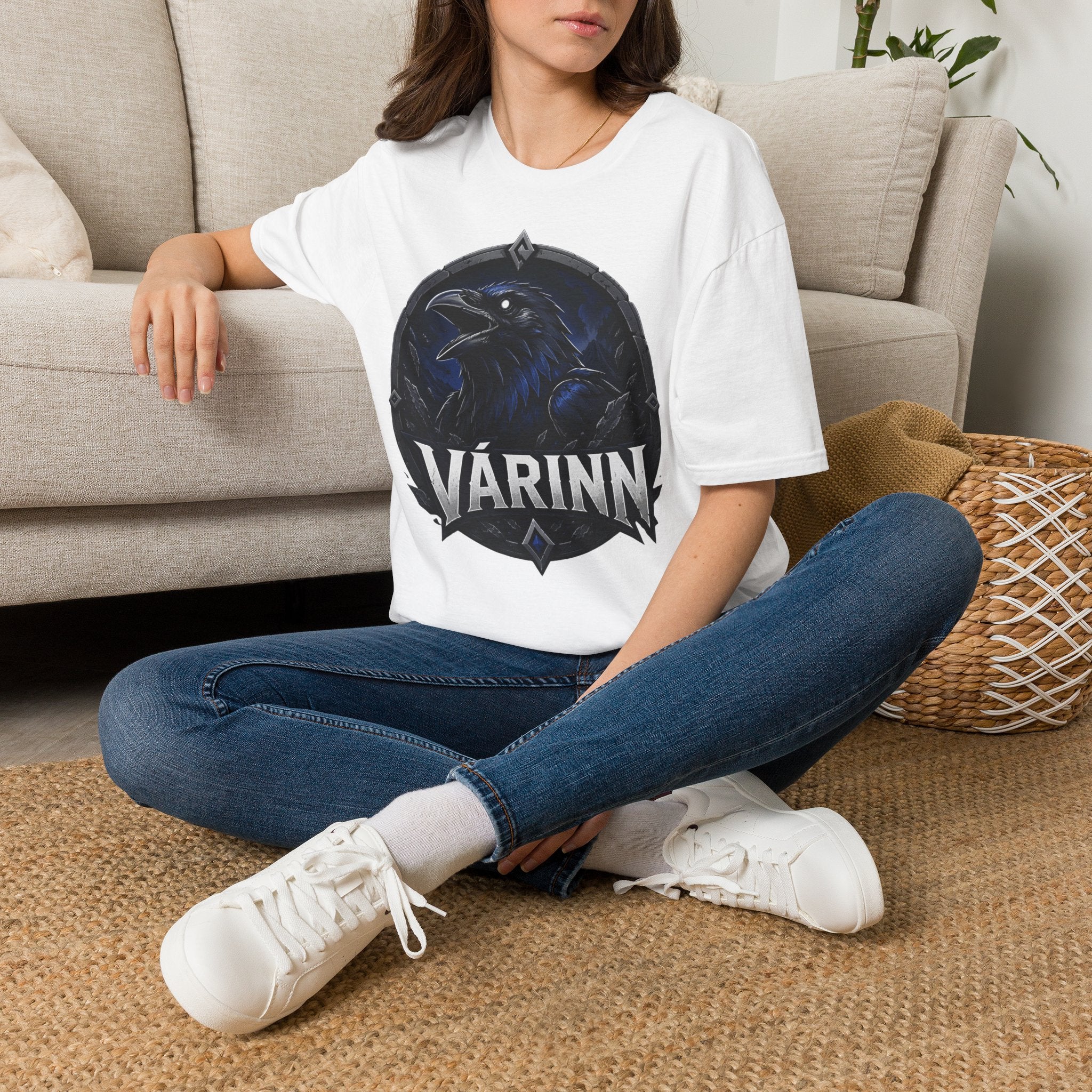 Raven Crest T-Shirt — Várinn Norse Raven Graphic Tee