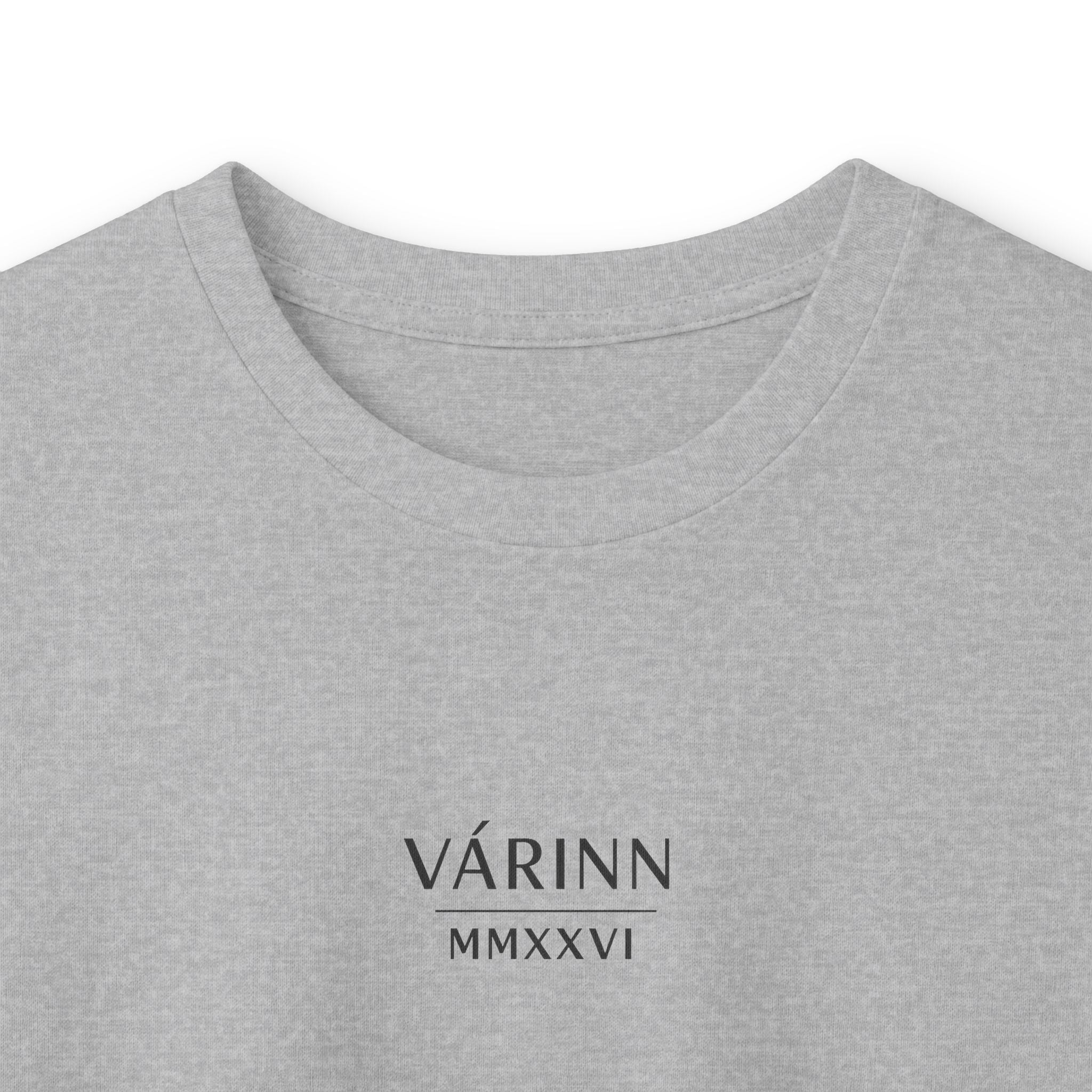 Long Sleeve Tee — Varinn Outdoor Badge Logo (Heather Gray)