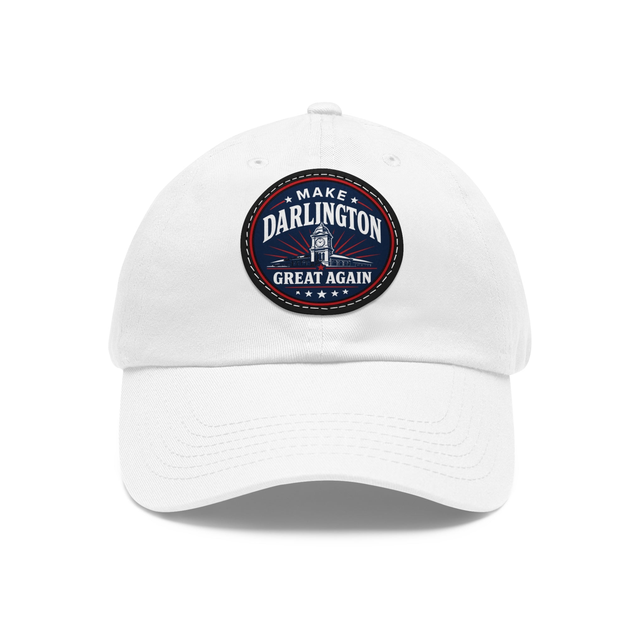 Dad Hat — "Make Darlington Great Again" Round Leather Patch Cap