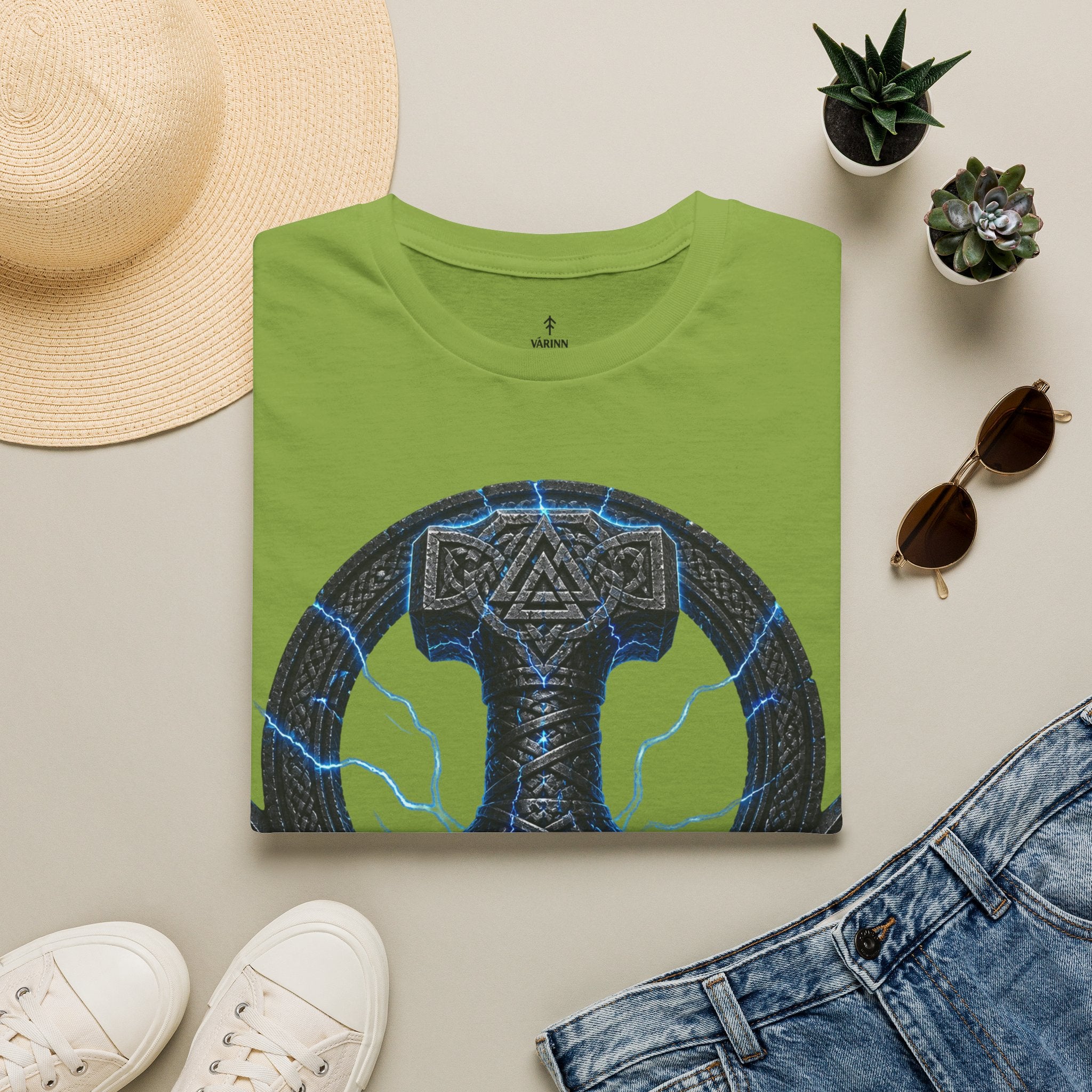 Thor Thunder Hammer T‑Shirt — Norse Rune Lightning Design
