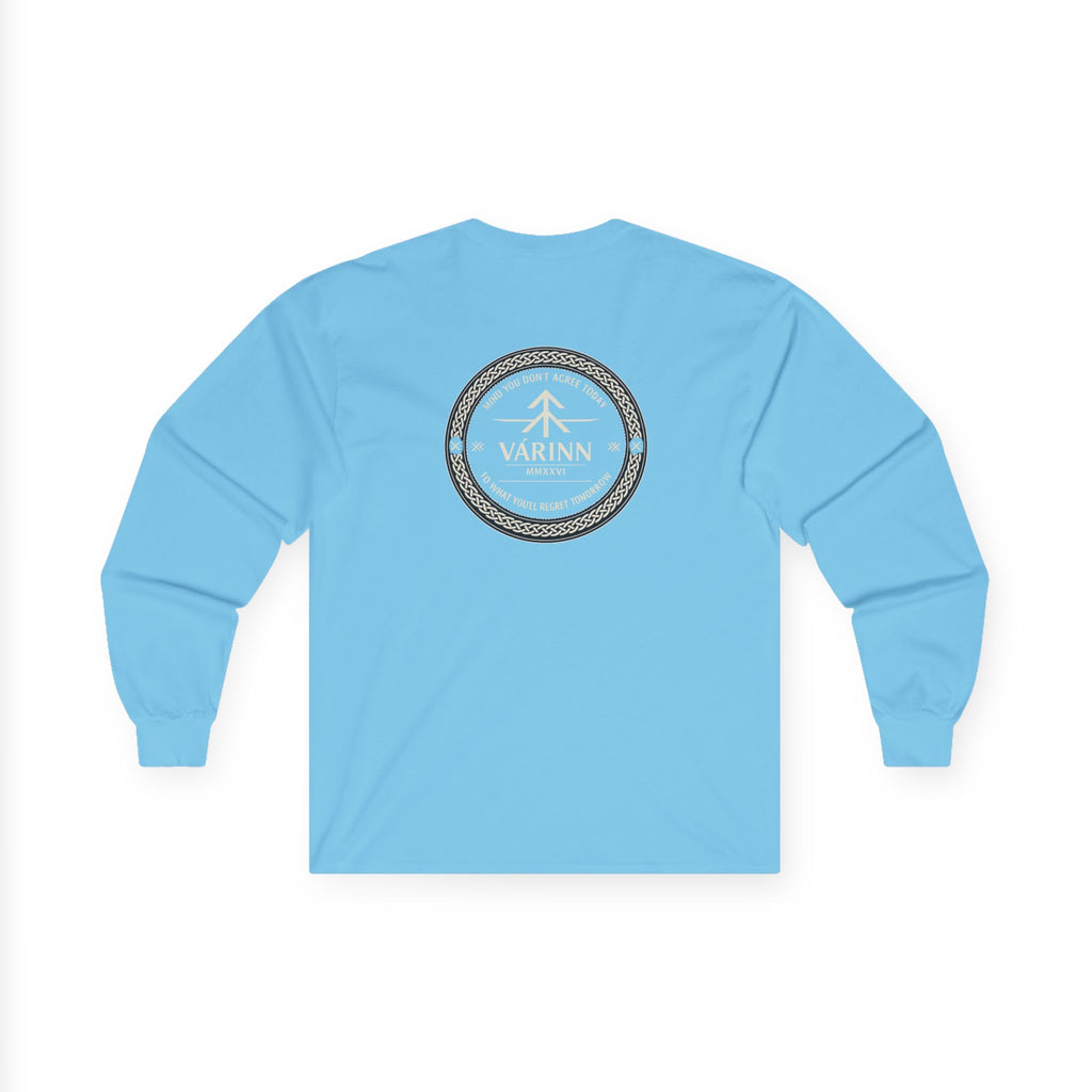 Long Sleeve Tee — Varinn Outdoor Badge Logo (Heather Gray)