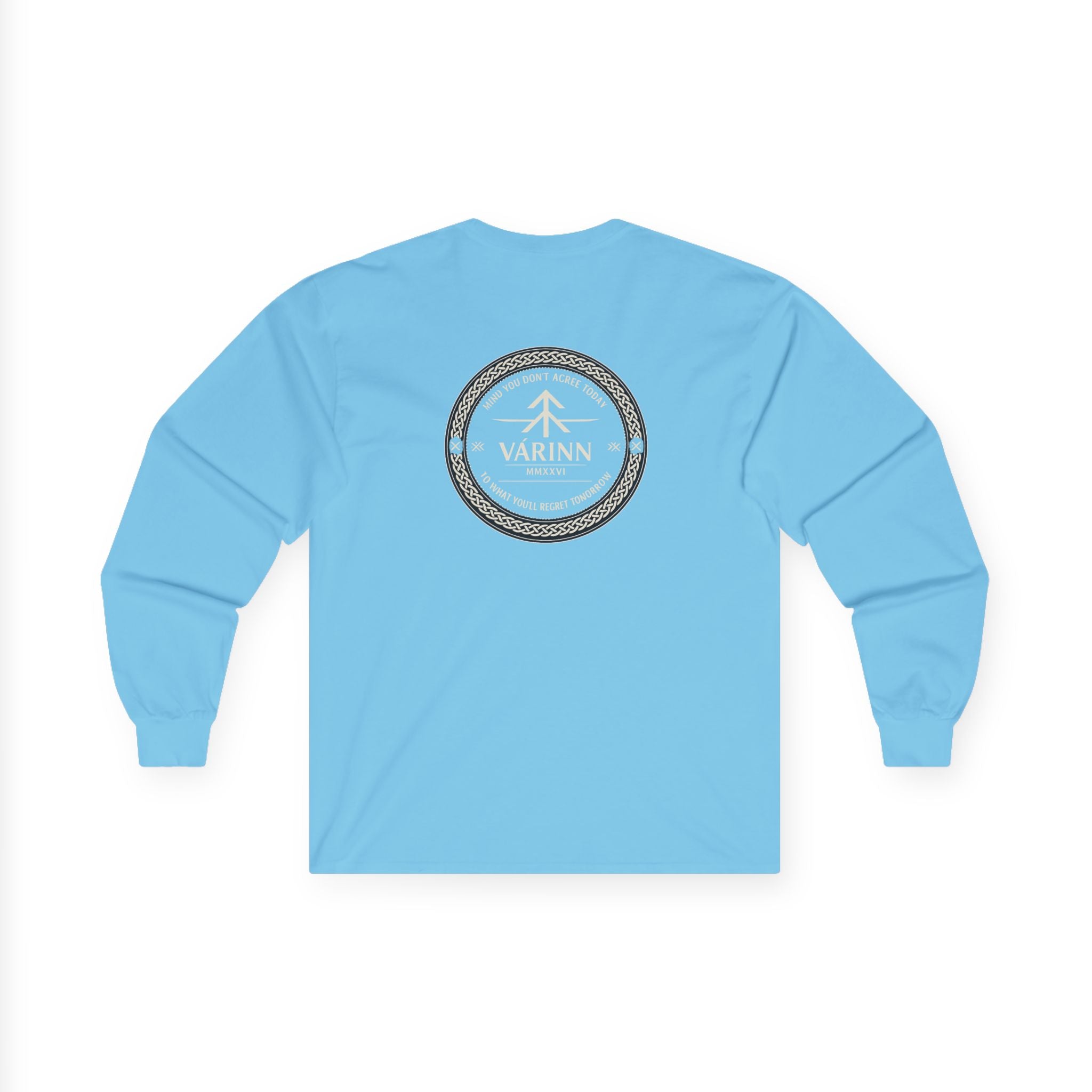 Long Sleeve Tee — Varinn Outdoor Badge Logo (Heather Gray)
