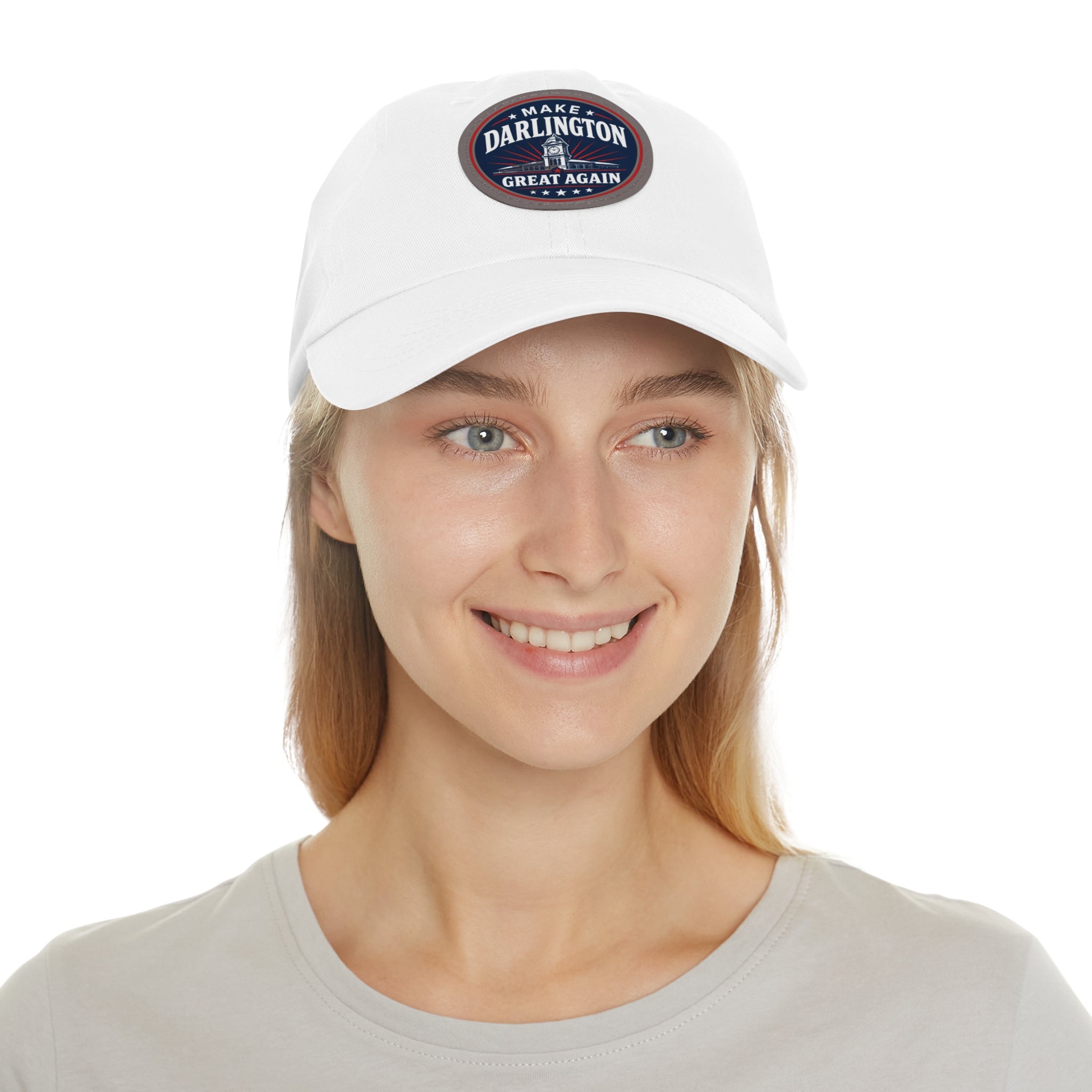 Dad Hat — "Make Darlington Great Again" Round Leather Patch Cap