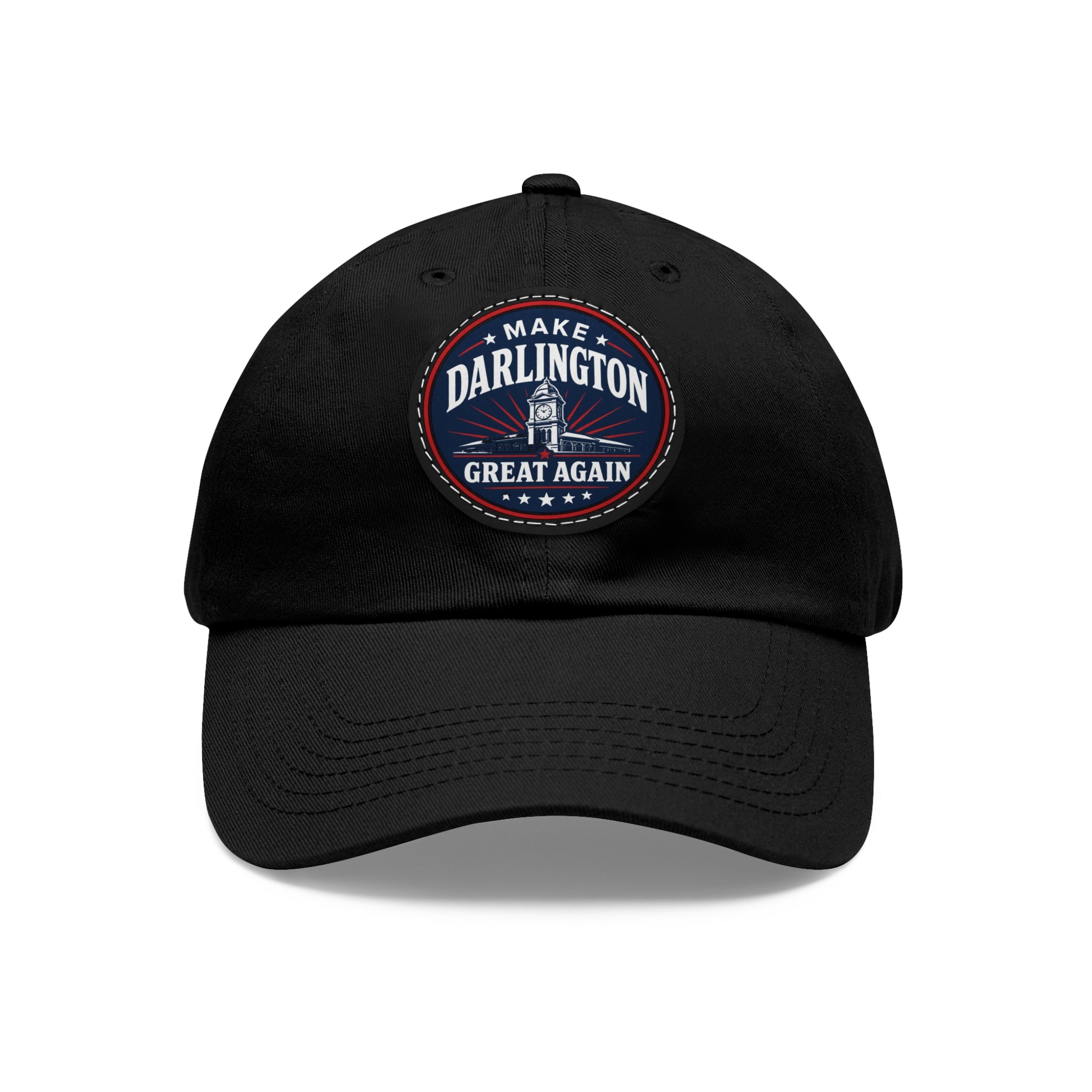 Dad Hat — "Make Darlington Great Again" Round Leather Patch Cap