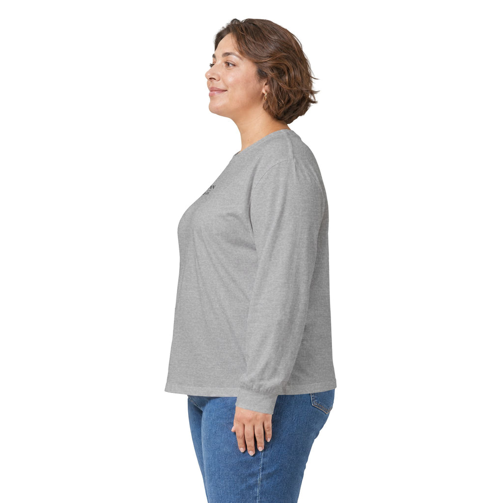 Long Sleeve Tee — Varinn Outdoor Badge Logo (Heather Gray)