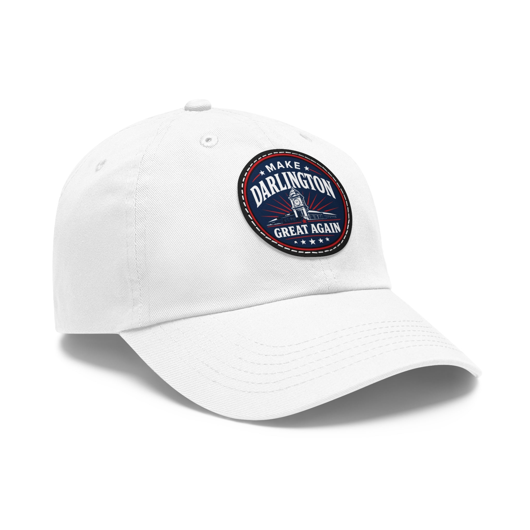 Dad Hat — "Make Darlington Great Again" Round Leather Patch Cap