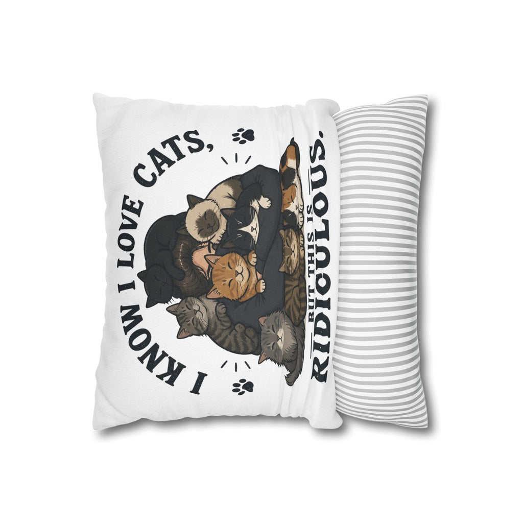 Decorative Pillow — "I Know I Love Cats, But This Is Ridiculous" Cat Lover Throw Pillowcase